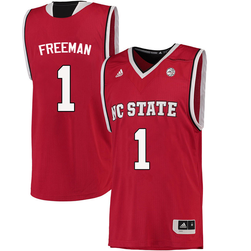 Men NC State Wolfpack #1 Lennard Freeman College Basketball Jerseys-Red